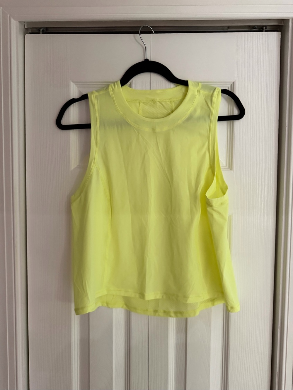lululemon athletica Bright Neon Yellow Sleeveless Tank cropped.
